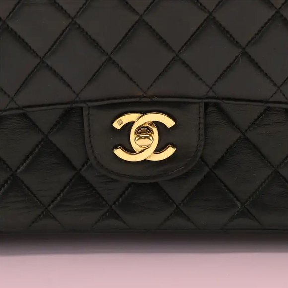 Chanel Vintage Brown Quilted Lambskin Top Handle Medium Flap Bag - Picture 4 of 8